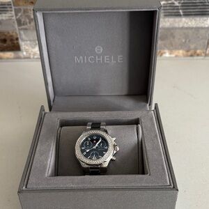 Michele Tahitian 35mm ceramic black diamond ladies watch